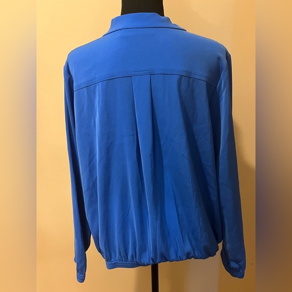 Susan Graver Saphire Bomber Jacket with Silver Detsil, size M - Picture 2 of 4